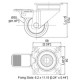 50mm Grey Rubber Wheel in Steel Housing - Braked